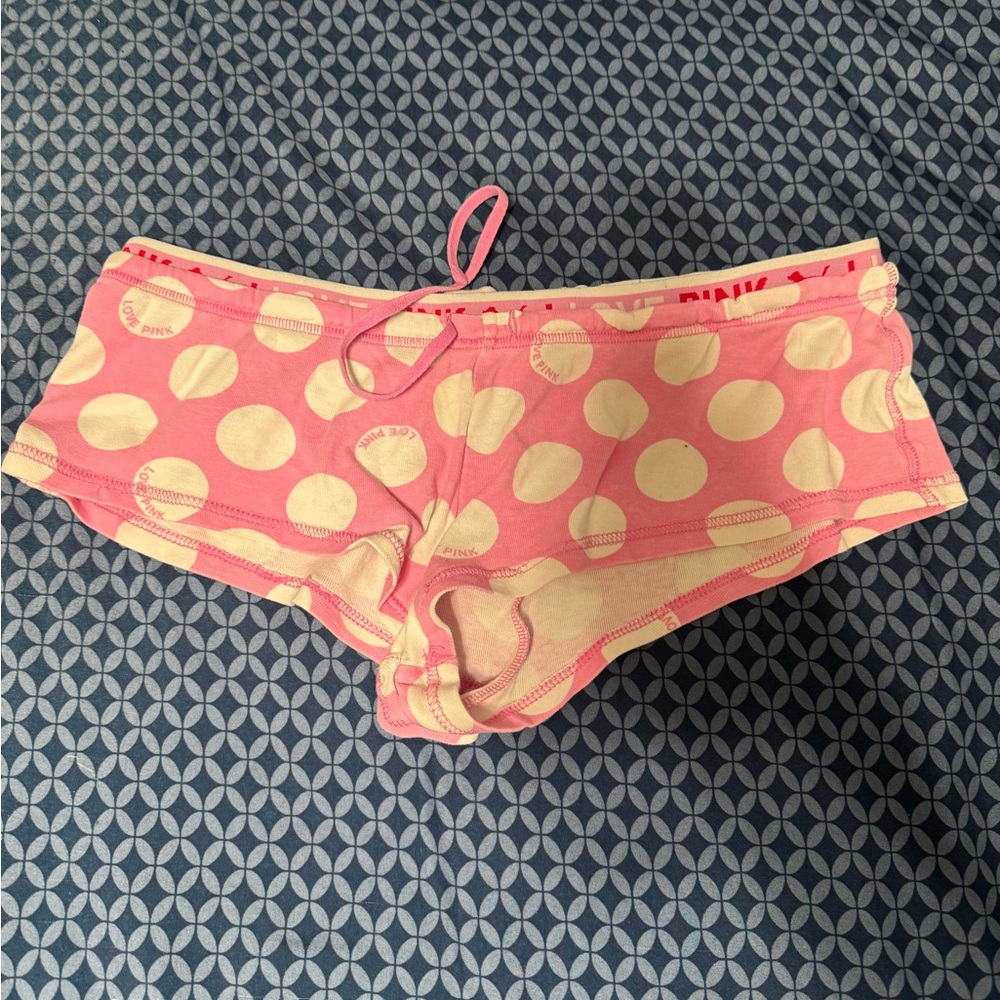 PINK Victoria's Secret Pink and Cream Lounge Shorts